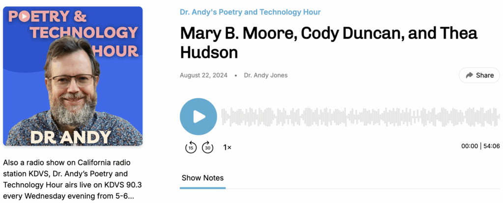 Mary B. Moore discusses the conceptual framework of her forthcoming poetry book Amanda Chimera. The collection is about a twin who passed in utero and spends her posthumous life haunting her living twin. 